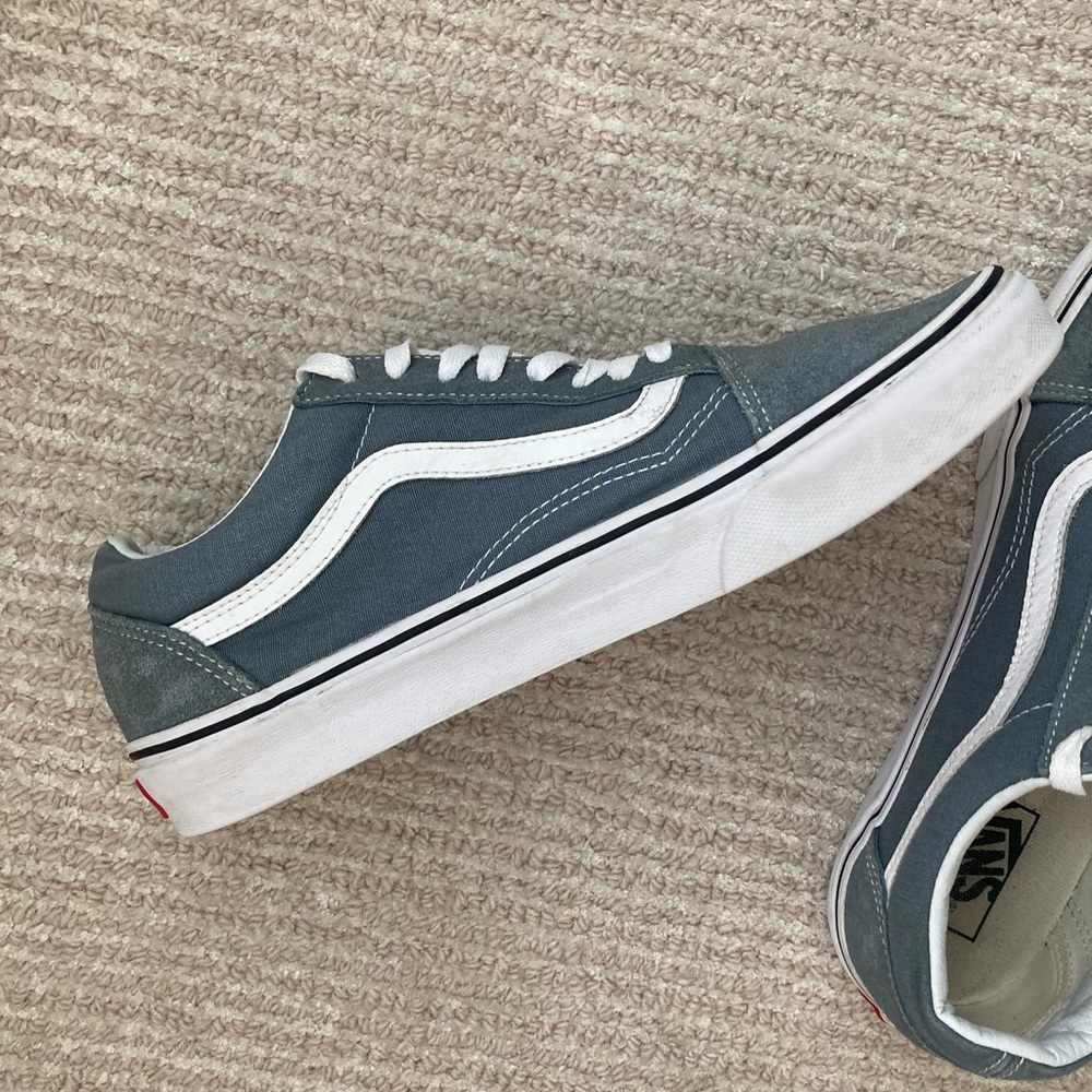 Vans (M 9.5 / W 11) - EUC slate blue with suede detail (worn a few times)
